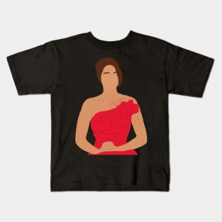 Katniss Everdeen: Red Dress! Sticker Kids T-Shirt